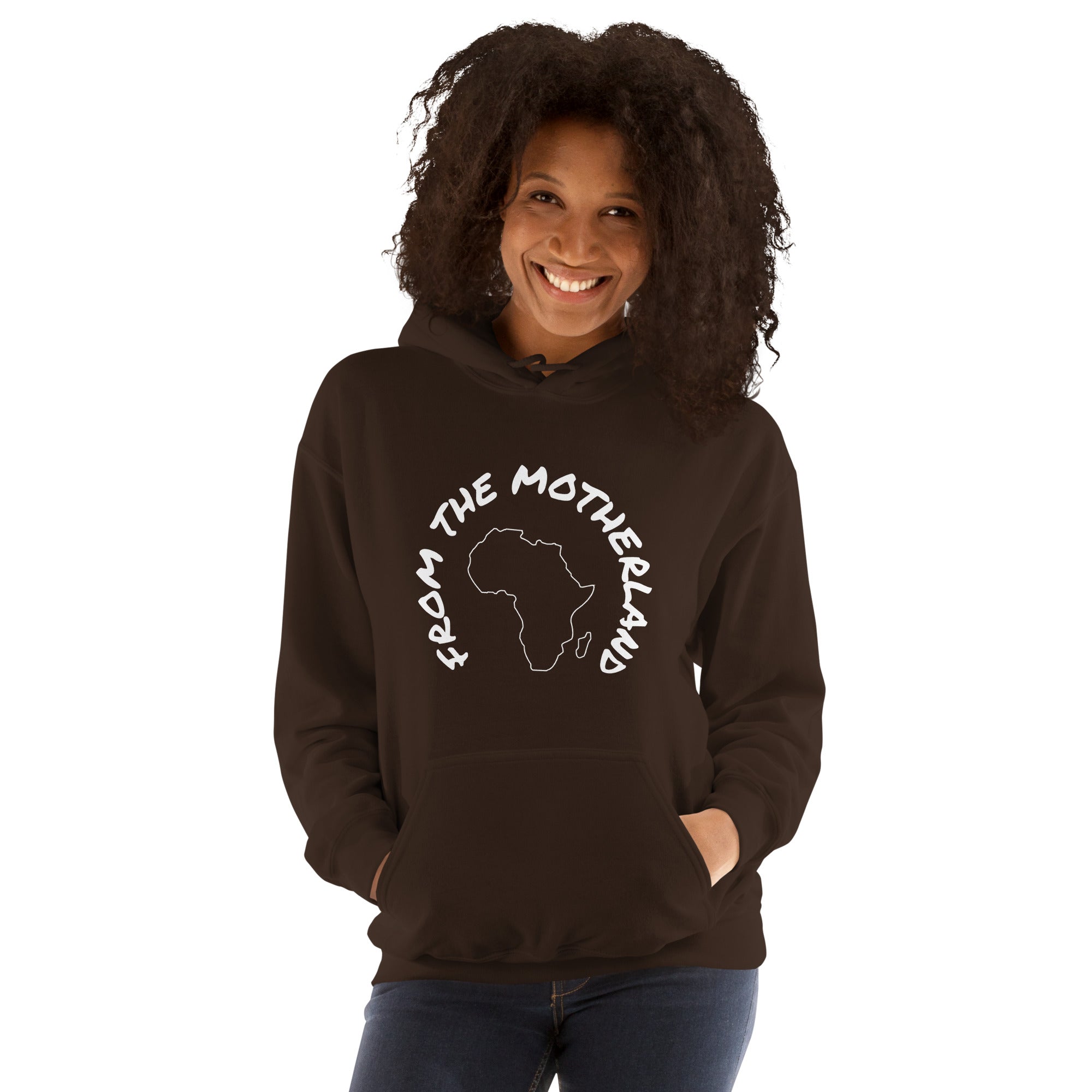 From The Motherland White Logo Unisex Hoodie