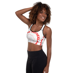 From The Motherland Red Logo Padded Sports Bra