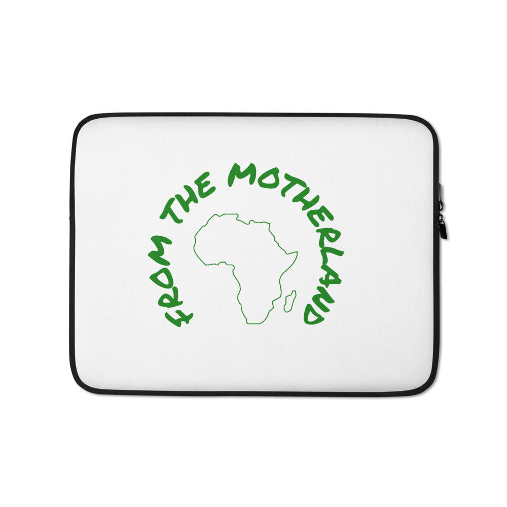 From The Motherland Green Logo Laptop Sleeve