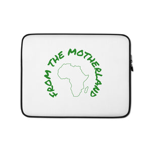 From The Motherland Green Logo Laptop Sleeve