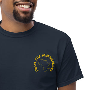 From The Motherland Gold Embroidered Logo Unisex T-shirt