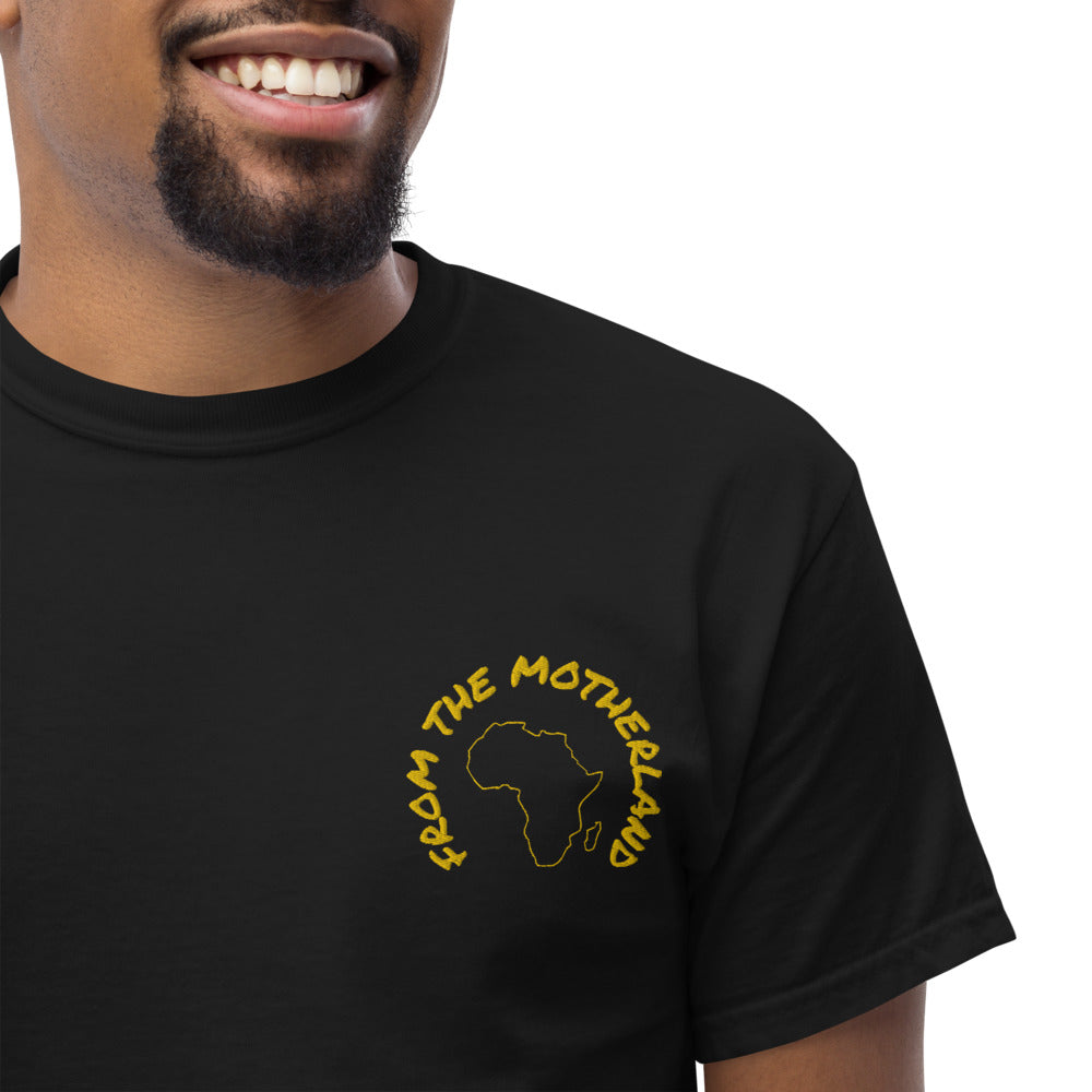 From The Motherland Gold Embroidered Logo Unisex T-shirt