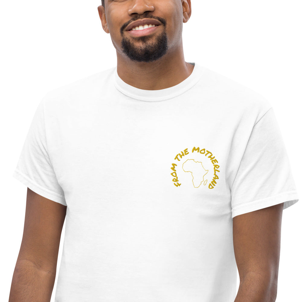 From The Motherland Gold Embroidered Logo Unisex T-shirt