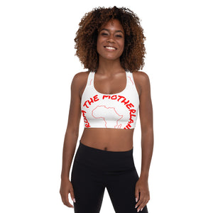 From The Motherland Red Logo Padded Sports Bra