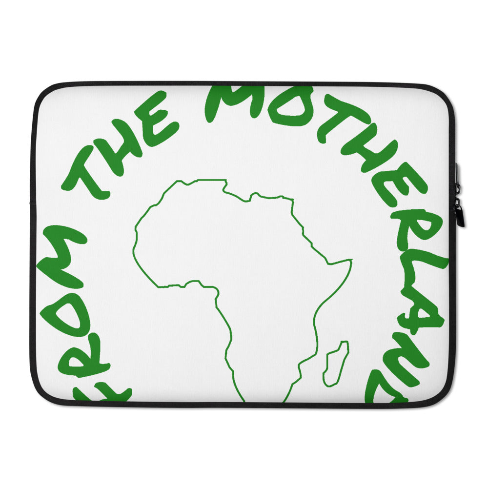 From The Motherland Green Logo Laptop Sleeve