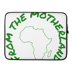 From The Motherland Green Logo Laptop Sleeve